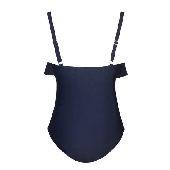 New CUPSHE Ruffled One Piece
Swimsuit OX Navy Blue Maillot Plus Size NWT - Picture 5 of 7